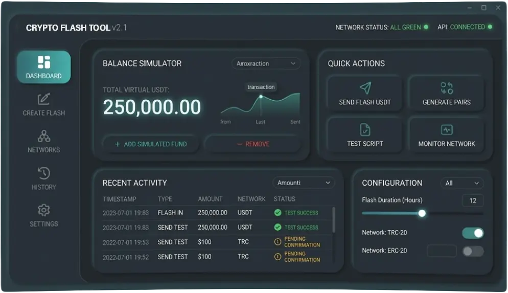 Crypto Flash Tool Dashboard Preview